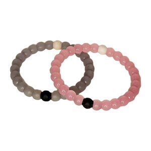 Lokai Pink & Gray Water Filled Bracelets